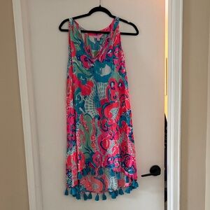 Lilly Pulitzer Colorful Midi Dress with Tassels